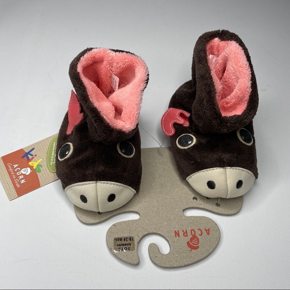 Acorn Moose Raindeer Baby Booties NWT 18-24 Mon